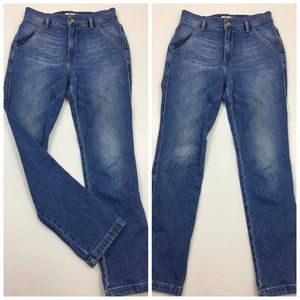 FRAME Denim Thistle Wash High Waist Logo Hardware Jeans